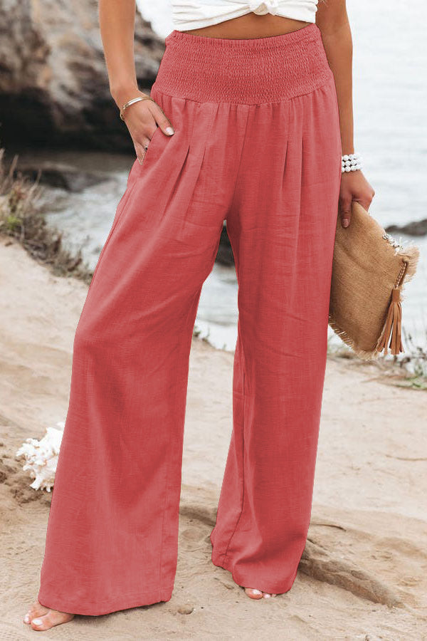 Damen Leinenhose Bequem Elegant
