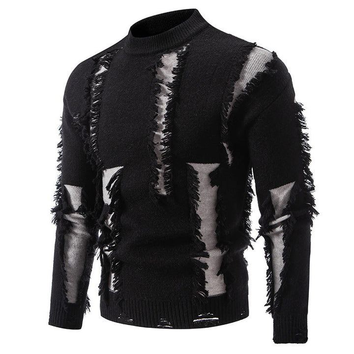 Herren Pullover Modern Fransen Design - IdealeKleiden