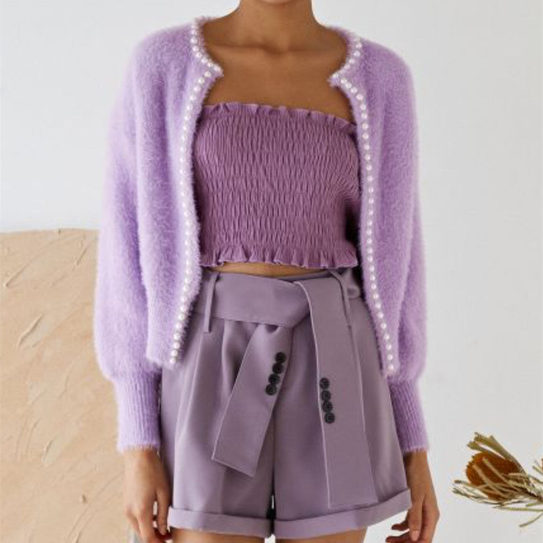 Weiche Damen-Cardigan mit Perlenknöpfen und Lockerem Schnitt