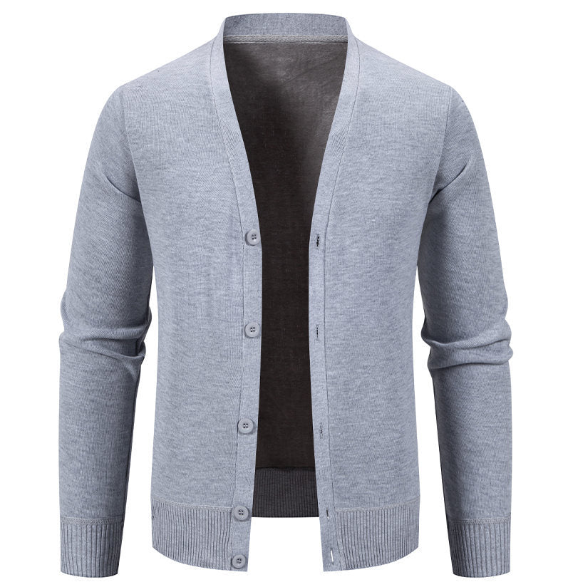 Herren Strickjacke V-Ausschnitt Bequem Knöpfe