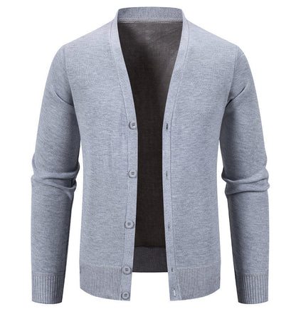 Herren Strickjacke V-Ausschnitt Bequem Knöpfe