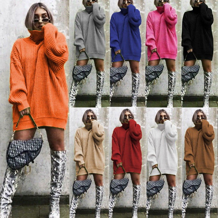 Damen Strickpullover Oversized Waffelmuster Trendy Style - IdealeKleiden