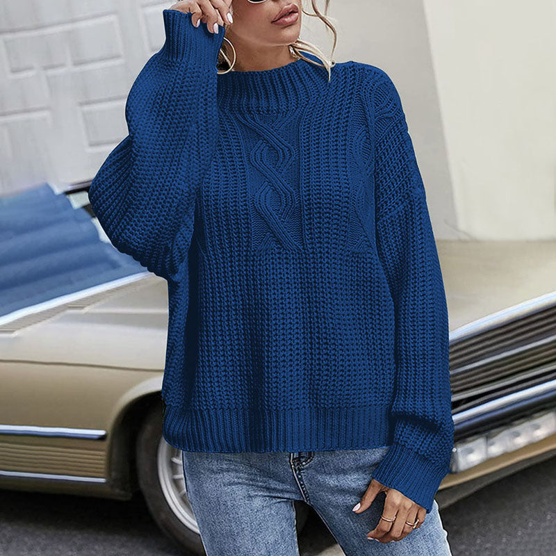 Gemütlicher Pullover Zopf Muster Weich