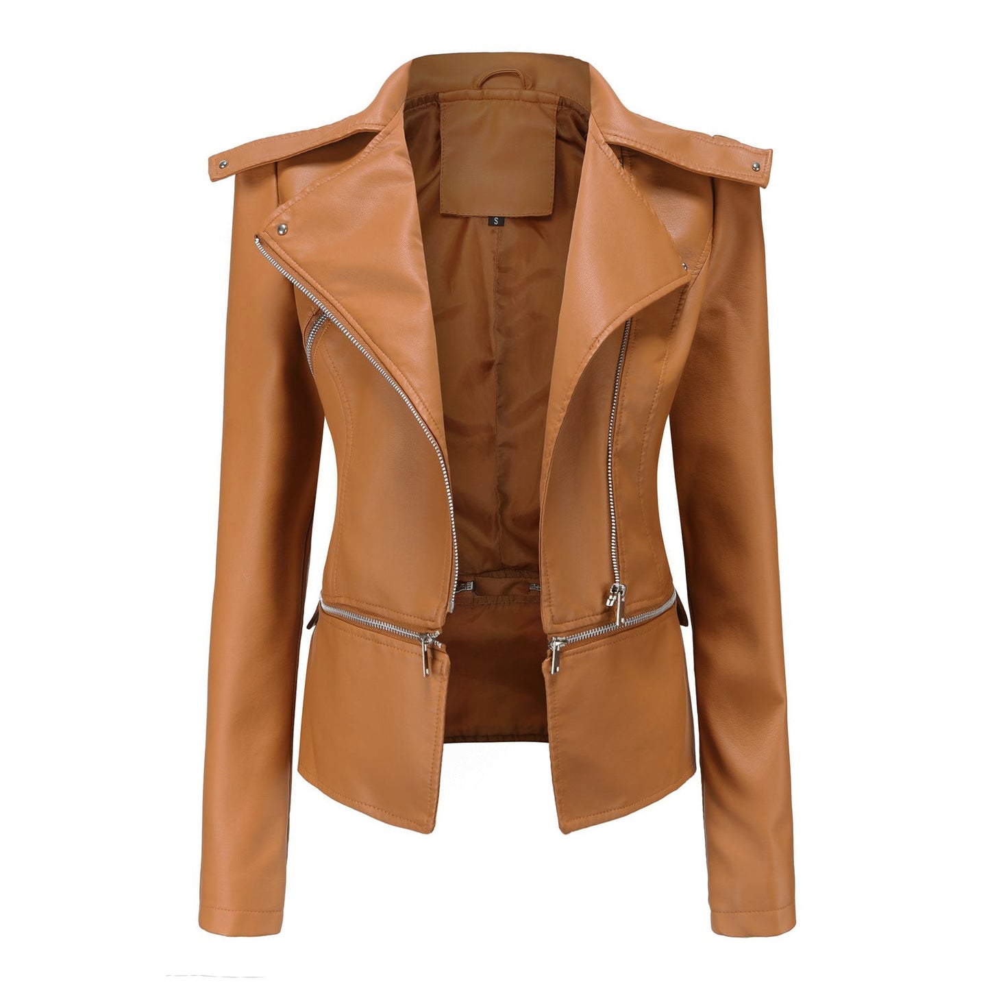 Damen Lederjacke Biker Style Asymmetrisch