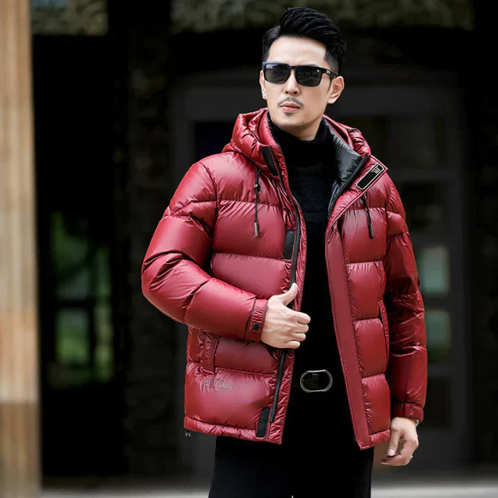Warme Herren Winterjacke Langarm Reißverschluss - IdealeKleiden