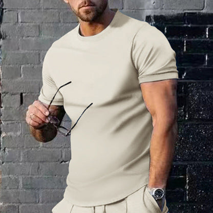 Herren T-Shirt Rundhals Baumwolle Bequem