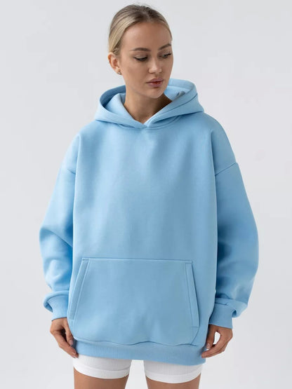Großer Damen Hoodie Kuschelig Weich Mit Kängurutasche