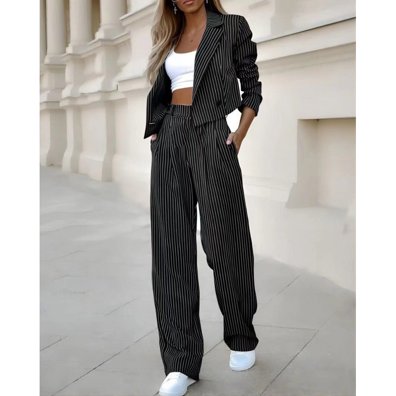 Damen Blazer Set Moderne Kostüm Hose