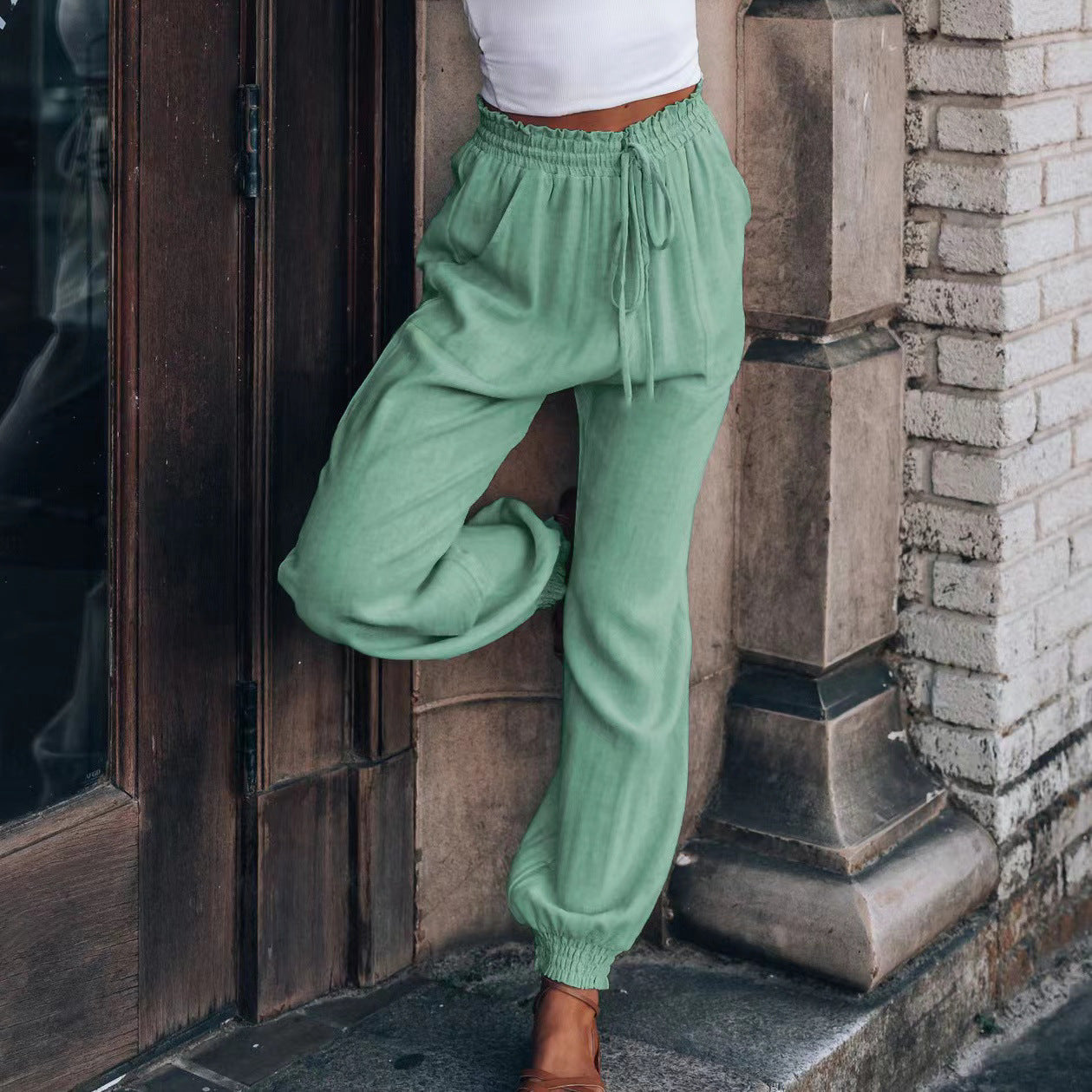 Damen Jogginghose Bequem Elastisch Gummizug
