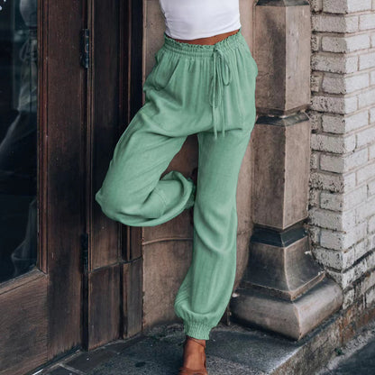 Damen Jogginghose Bequem Elastisch Gummizug