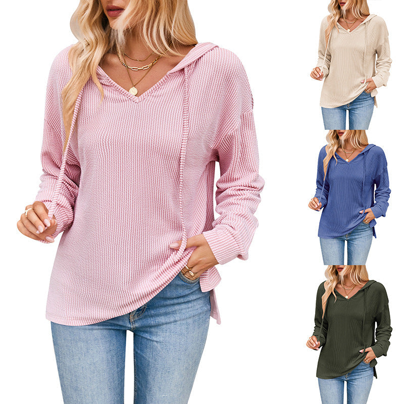 Damen Sweater Lässig V-Ausschnitt Casual Style - IdealeKleiden