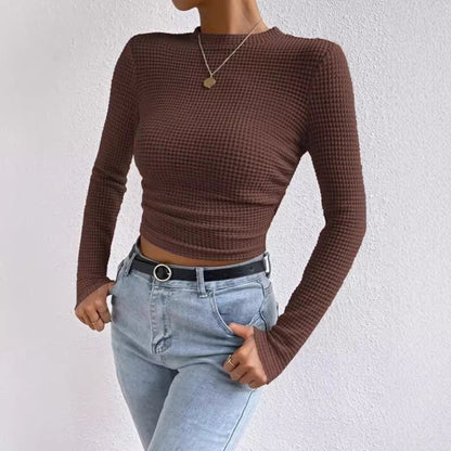 Slim Fit Damen T-Shirt mit Rüschentasche
