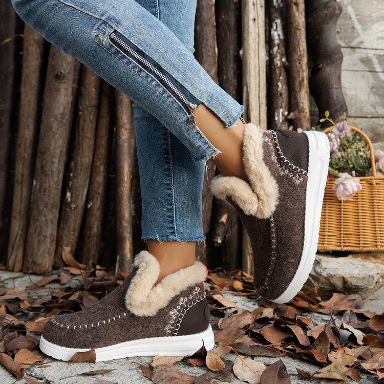 Damen Winterstiefel Warm Flauschig Robust