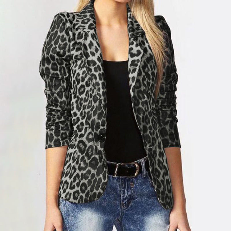Damen Blazer Animal Print Trendy Kleidung