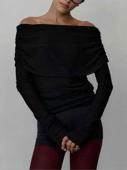 Damen Oberteil Elegant Off-Shoulder Frauen Top