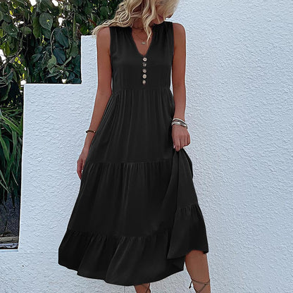 Damen Sommerkleid Rüschendetails Freizeit Kleid