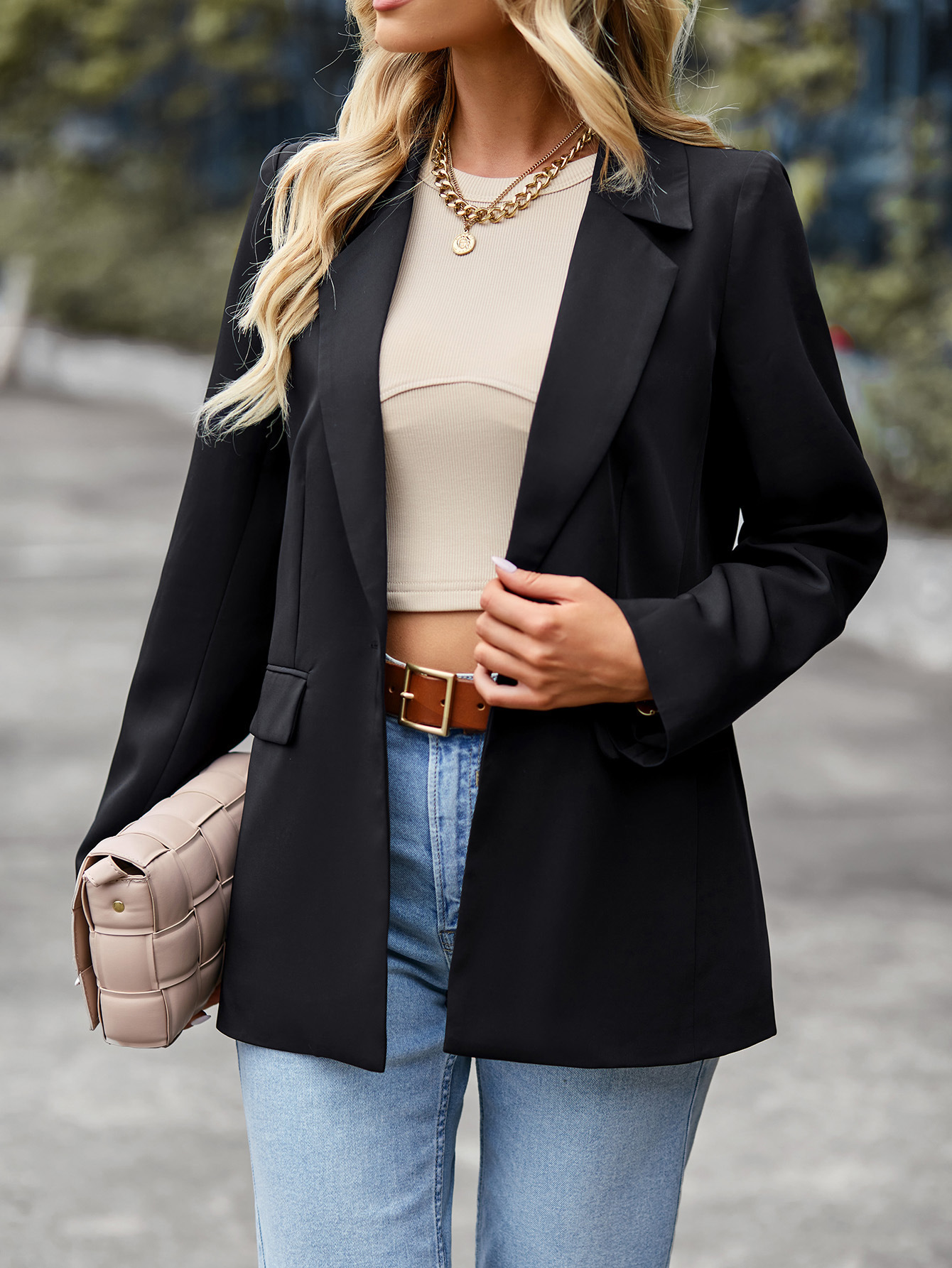 Damen Blazer Herbst Winter Chic