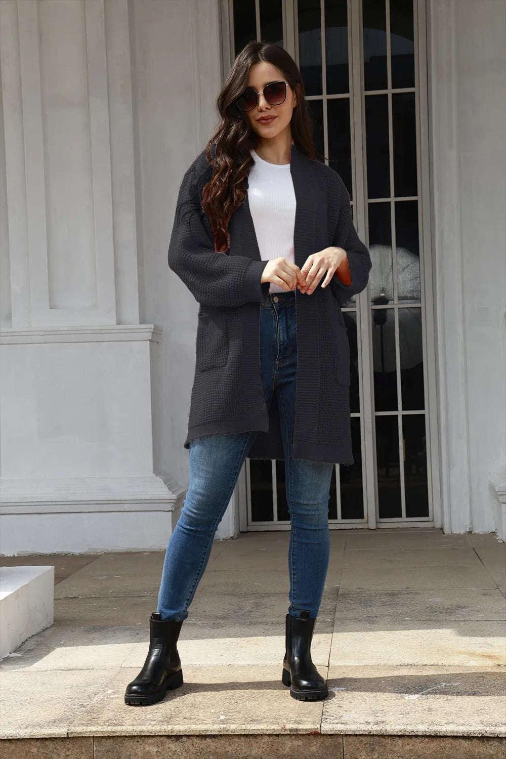 Damen Strickjacke Elegant Übergröße