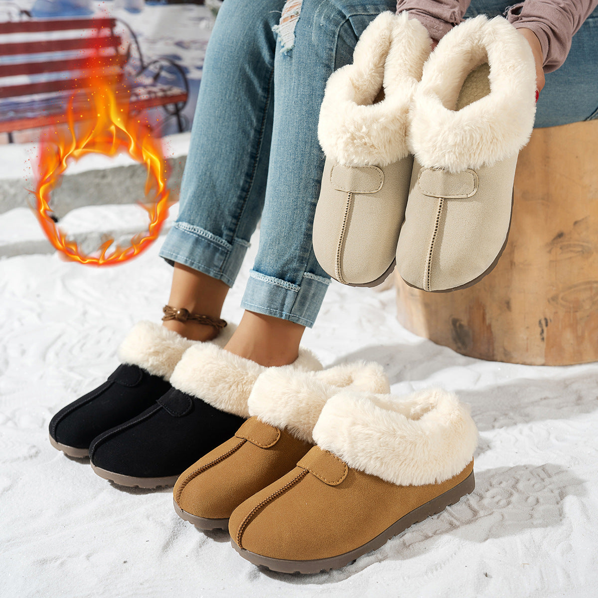 Damen Plüsch-Hausschuhe Weich und Warm - IdealeKleiden