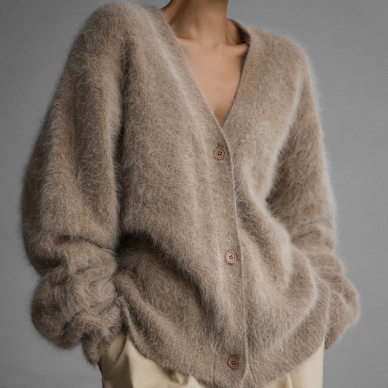 Damen Weich Cardigan Langarm Elegant