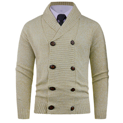 Herren Strickjacke Modern Schalkragen Knopfdesign