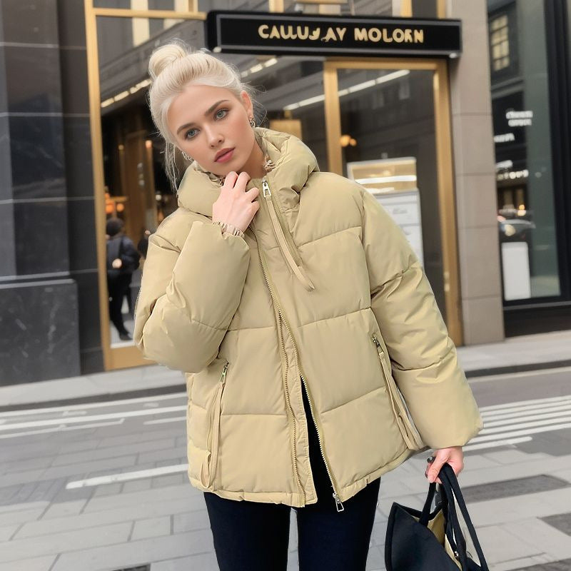 Damen Pufferjacke Warm Isoliert Kapuze