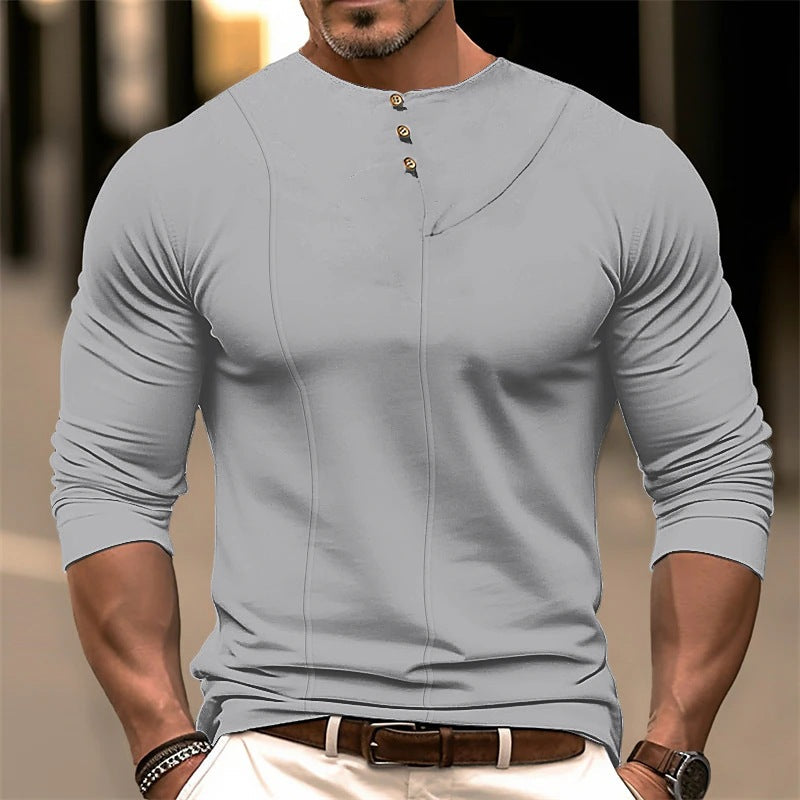 Elegantes Kleid Slim Fit Langärmlig Baumwolle