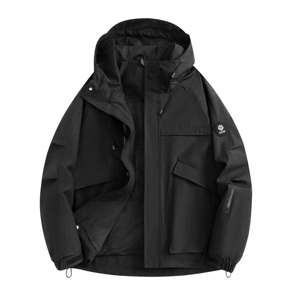 Herren Outdoor-Jacke Wasserdicht Mit Verstellbarer Kapuze