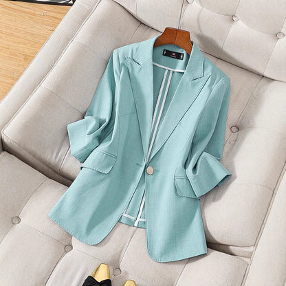 Eleganter Blazer Damen Taillierte Passform 3/4 Ärmel Luxus Qualität