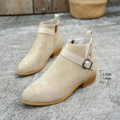 Damen Stiefeletten Elegant Riemchen Rutschfest