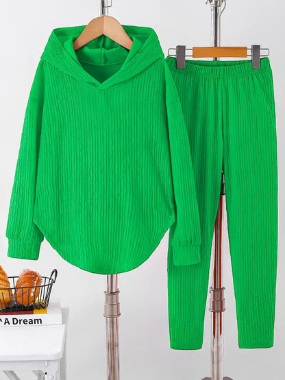 Damen Sweatanzug Lässig Strukturiert Komfort Set