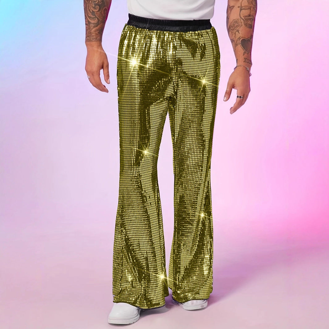 Herren Disco Hose Glitzer Pailletten Party