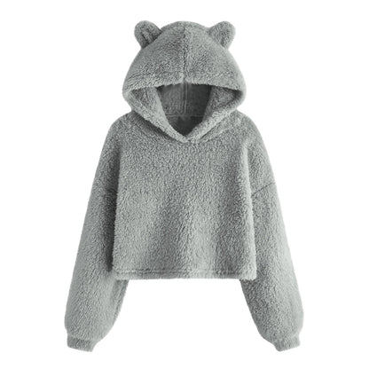 Weiche Damen-Hoodie mit Bärenohren Kuschel-Sweatshirt