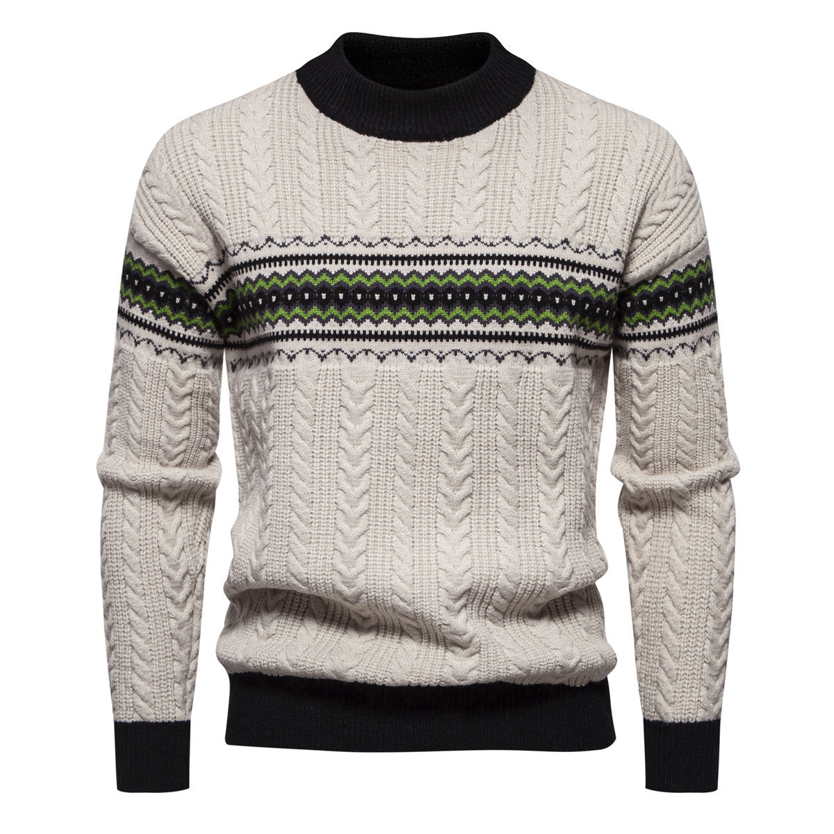 Herren Strickpullover Modern Zopfmuster Elegantes Design