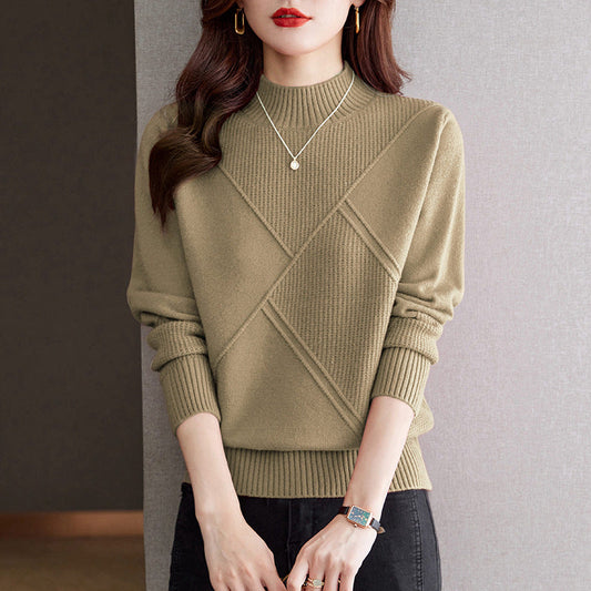 Damen Pullover Elegant Rippmuster - IdealeKleiden