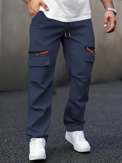 Herren Cargo Hose Bequem Elastisch Große Taschen