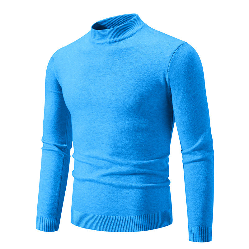 Herren Pullover Fein Strick Hochkragen Elegant