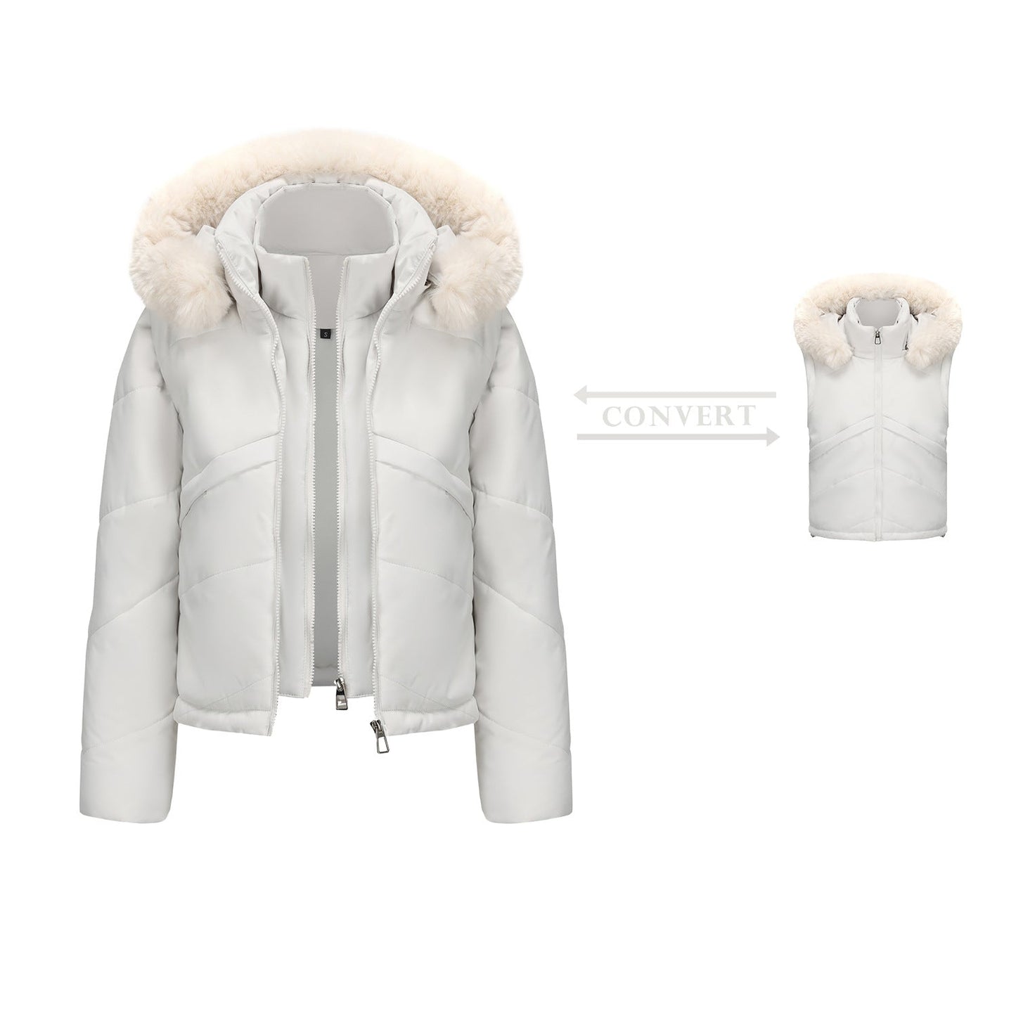 Damen Wendejacke Kunstfell Mantel Modern