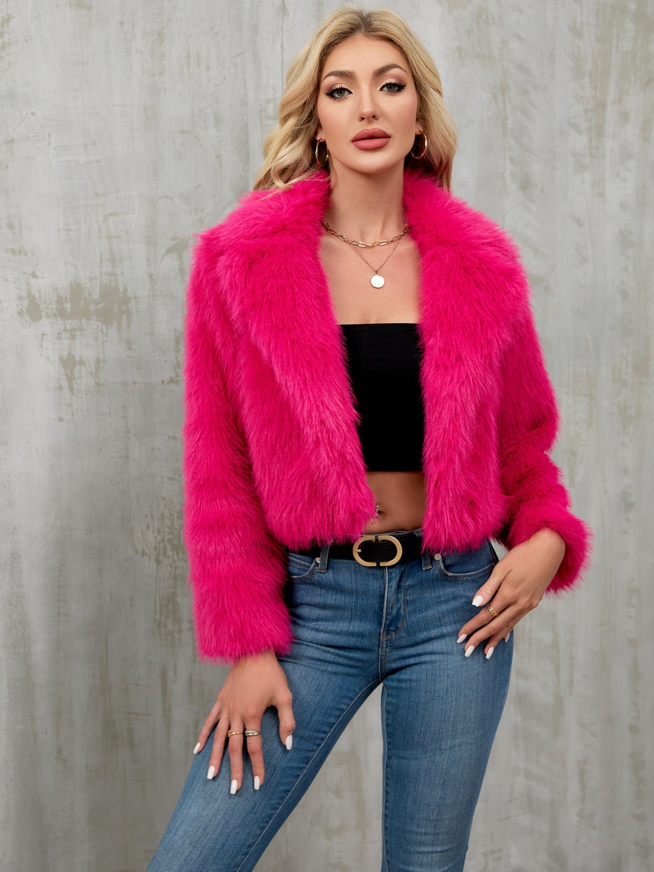 Damen Bolero Jacke Elegant Kunstfell