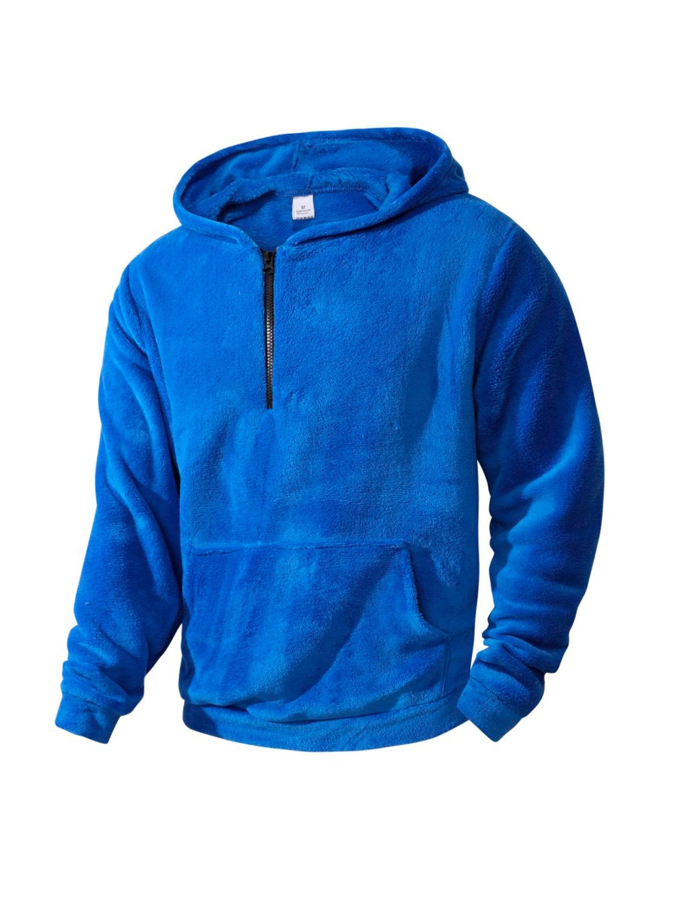 Herren Fleece Hoodie Modern Halblanger Reißverschluss