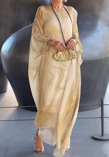 Damen Kaftan Kleid Großzügig Floral Muster