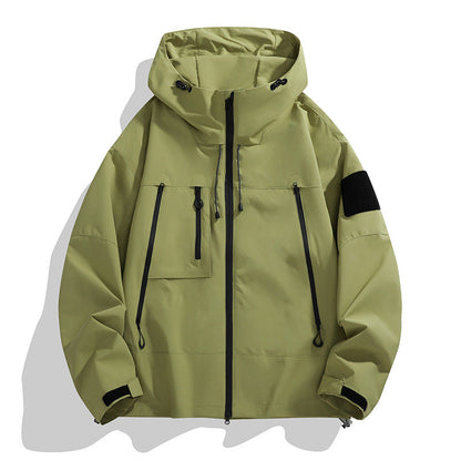 Herren Outdoor-Jacke Funktionell Kapuze Wasserdicht