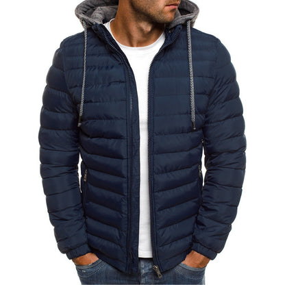 Herren Steppjacke Leicht Kapuze Hochkragen Outdoor