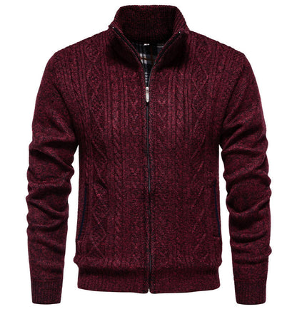 Herren Strickjacke Hochkragen Reißverschluss Sportlich
