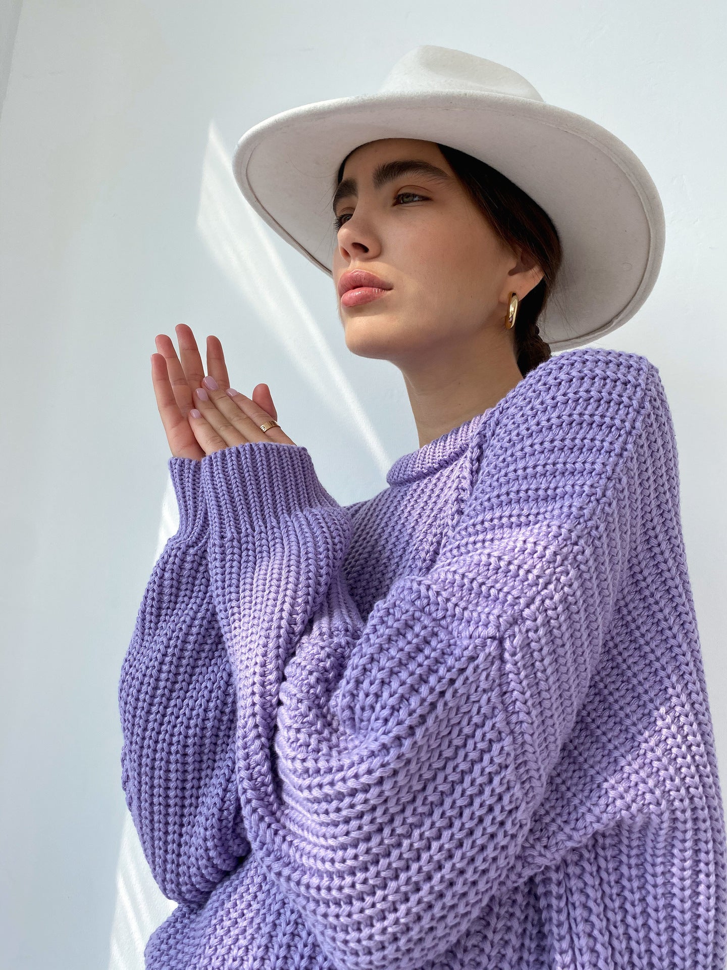 Große Strickjacke Rippmuster Entspanntes Design