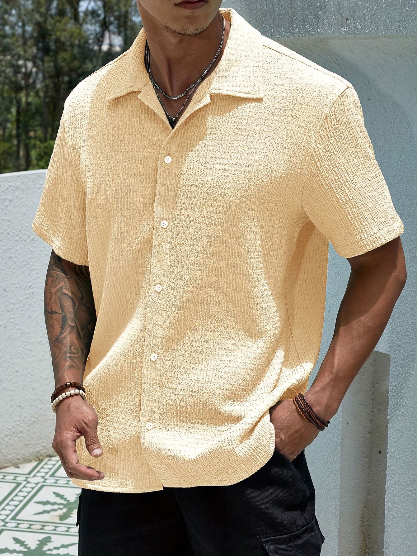 Herren Sommerhemd Modern Kurzarm