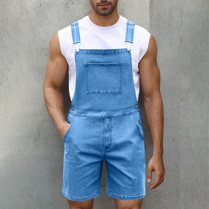 Herren Latzhose Denim Bequem Mit Taschen