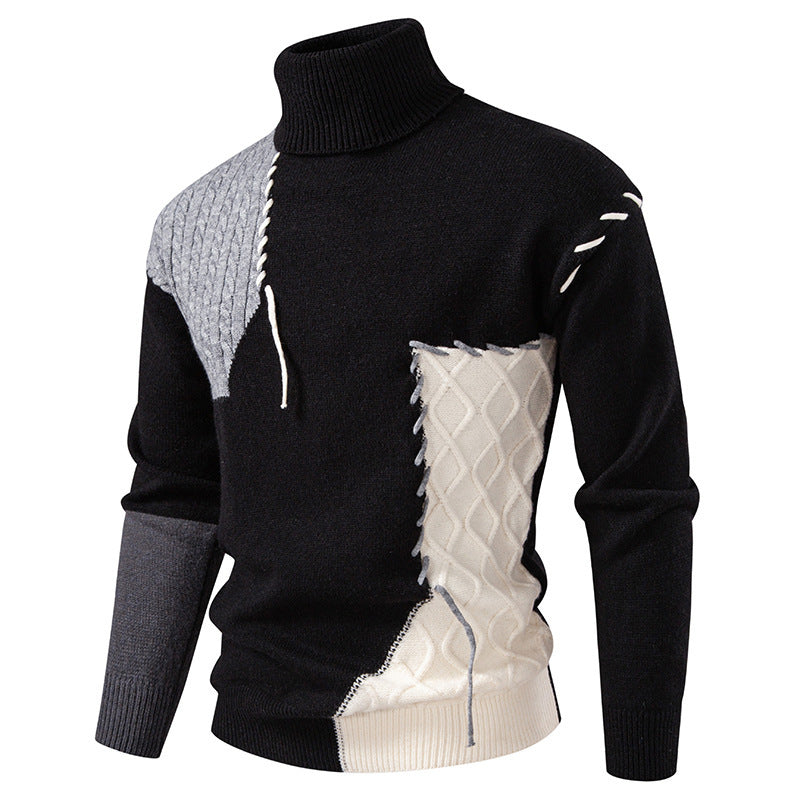Herren Pullover Rollkragen Geometrisches Muster Modern