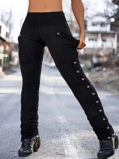 Damen Sport Hose Bequem Cargo Taschen