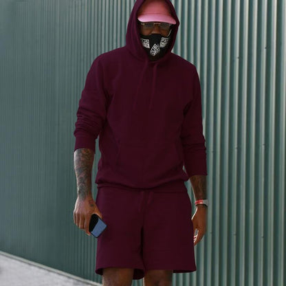 Herren Sportset Sweat Hoodie Shorts Komfort